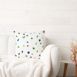 Modern Crystal Terrazzo Pattern Throw Pillow
