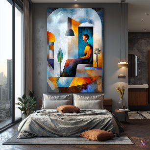 Modern Cubist Vision of The Age of Emptiness Canvas Print