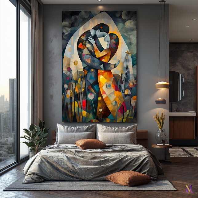 Modern Cubist Vision of The Kiss Canvas Print (Creator Uploaded)