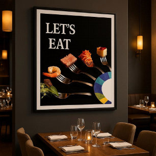 Modern Culinary Fork Art for Dining Spaces Poster