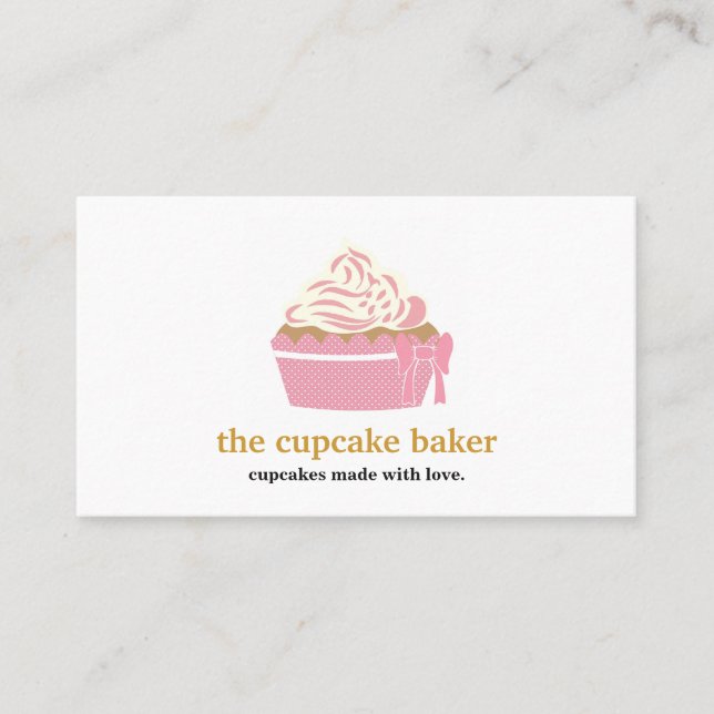 Modern Cupcake Logo Bakery Chef Catering Business Card (Front)