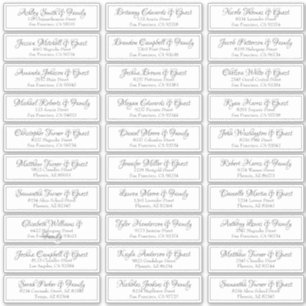 Modern Cursive Script Wedding Guest Names Address