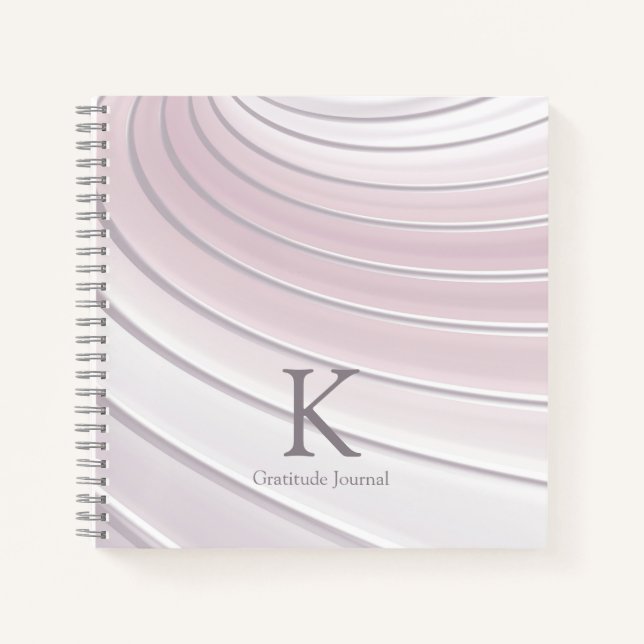 Modern Curve Abstract Minimal Gratitude Notebook (Front)
