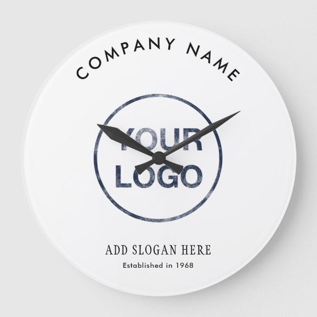 Modern Curve Logo Design Company Large Clock (Front)