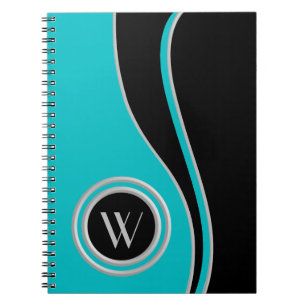 Modern Curves Duo Tone Monogrammed Notebook