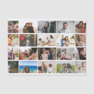 Modern Custom 12 Photo Collage Family Personalized Tissue Paper