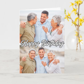 Modern Custom 2-photos Template Happy Birthday