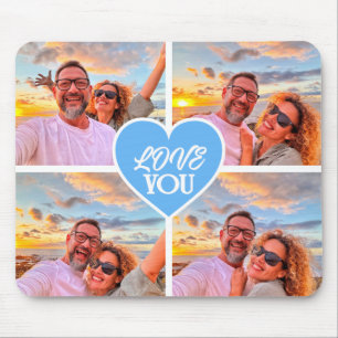 Modern Custom 4-photo Template Collage Mouse Pad