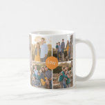 Modern Custom 5 Photo Family Collage Circle Love Coffee Mug<br><div class="desc">Feature up to 5 of your favourite family photos to make you smile through out the day! A fun way mug for a family. Perfect for a family reunion. You can customize the colour and text in the oval circle. If you need help in the change of colour or some...</div>