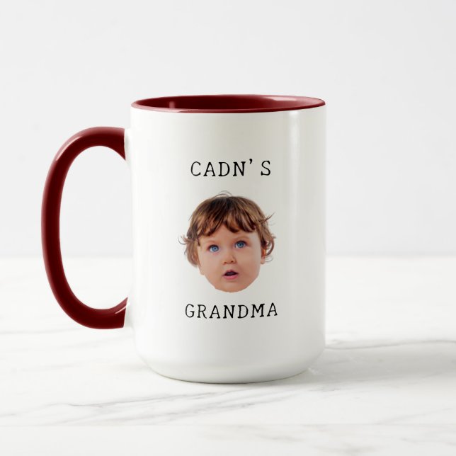 Modern Custom Baby Face Gift for Mom Birthday Gift Mug (Left)