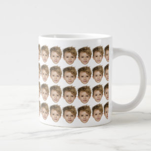 Modern Custom Baby Pattern Face Grandpa Birthday Large Coffee Mug