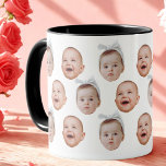 Modern Custom Baby Photo Cute Baby Face 2 Photos Mug<br><div class="desc">Funny Custom Face Photo Cute Baby Face 2 Photos, Replace the face with your favourite photo (make sure to crop as much to the face as possible and use an app to remove the background) and personalize this funny mug with your kid, husband, pet or boyfriend on it! Also a...</div>