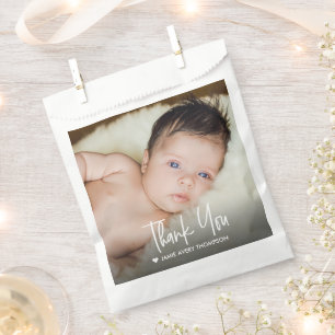 Modern Custom Baby Photo Thank You Favour Bag