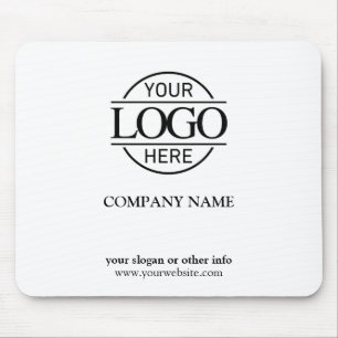 Modern Custom Black & White Company Business Logo Mouse Pad