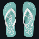 Modern Custom Bridal Wedding Colour Flip Flops<br><div class="desc">These flip flops are perfect for the soon-to-be Mrs! Customize with your wedding date and wedding colours.</div>