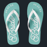 Modern Custom Bridal Wedding Colour Flip Flops<br><div class="desc">These flip flops are perfect for the soon-to-be Mrs! Customize with your wedding date and wedding colours.</div>