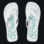 Modern Custom Bridal Wedding Colour Flip Flops<br><div class="desc">These flip flops are perfect for the soon-to-be Mrs! Customize with your wedding date and wedding colours.</div>