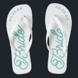 Modern Custom Bridal Wedding Colour Flip Flops<br><div class="desc">These flip flops are perfect for the soon-to-be Mrs! Customize with your wedding date and wedding colours.</div>