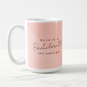 Modern Custom Bride Name Bachelorette Party Pink Coffee Mug