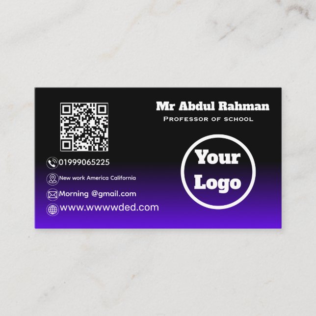 Modern Custom Business Card (Front)