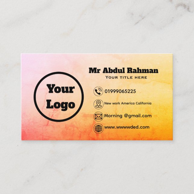 Modern Custom Business Card (Front)