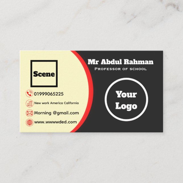 Modern Custom Business Card (Front)