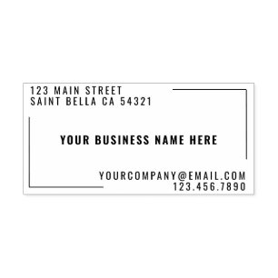 Modern Custom Business Company Name Return Address Self-inking Stamp