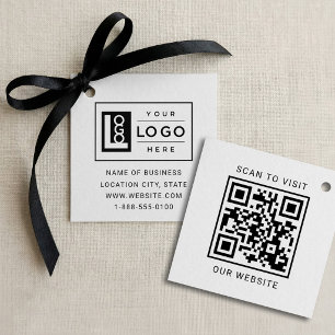 Modern Custom Business Logo and QR Code Favour Tags