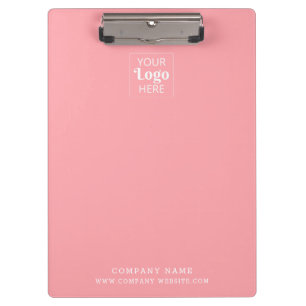 Modern Custom Business Logo Company Website Pink Clipboard