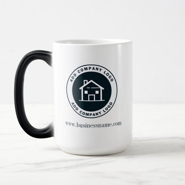 Modern Custom Business Logo Giveaway Magic Mug (Left)