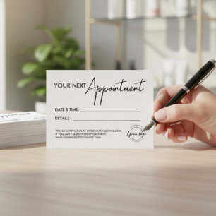 Modern Custom Business logo Next Appointment Thank You Card