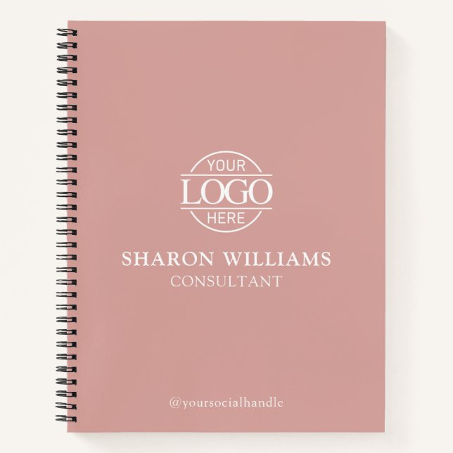 Modern Custom Business Logo Professional Branded Notebook (Front)