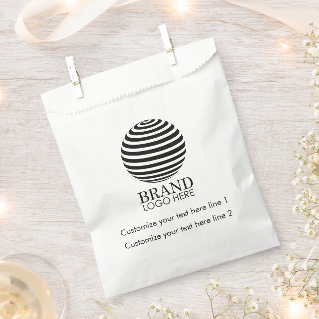 Modern Custom Business Logo Promotional Gift Favour Bag (Clipped)