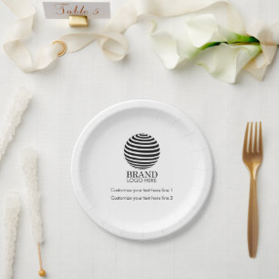 Modern Custom Business Logo Promotional Gift Paper Plate
