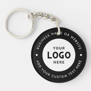 Modern Custom Business Name and Logo  Keychain