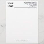 Modern Custom Business Office Letterhead with Logo<br><div class="desc">Custom Simple Business Office Letterhead with Logo - Add Your Logo - Image / Business - Company Name and Contact Information - Choose / add your favourite text and line colours. Resize and move or remove and add elements - Image / text with customization tool !</div>