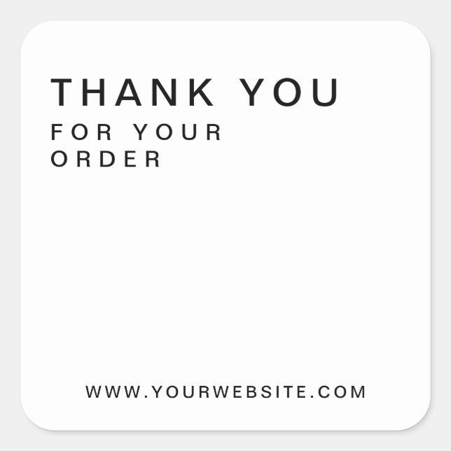 Modern Custom Business Thank You Square Sticker (Front)