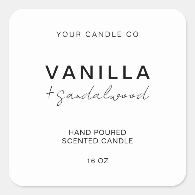 Modern Custom Candle Label (Front)