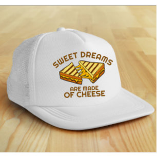 Modern Custom Cheese Bread Yellow Text Trucker Hat