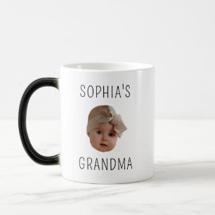 Modern Custom Child with Baby Picture Grandchild   Magic Mug