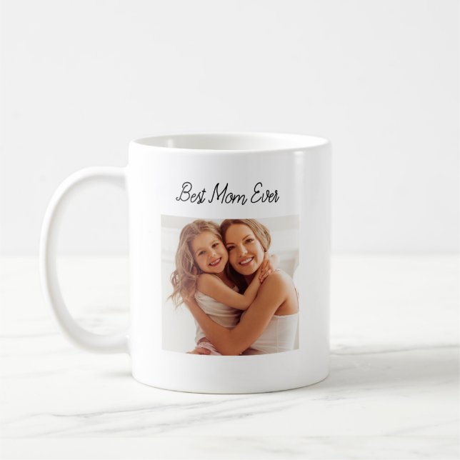 Modern Custom Christmas with Photo & Text   Coffee Mug (Left)