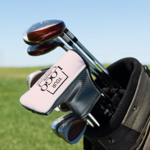 Modern Custom Company Business Logo Pink Branded Golf Head Cover