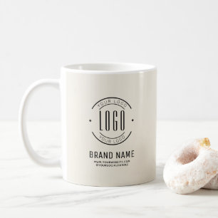 Modern custom company logo business branded coffee mug