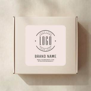 Modern custom company logo business branded square sticker