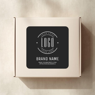 Modern custom company logo business branded square sticker
