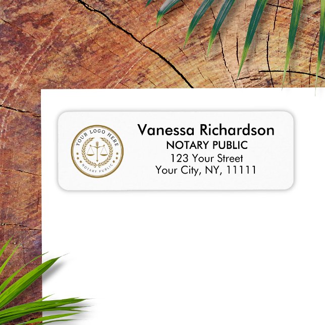 Modern Custom Company Logo Notary Return Address  (Creator Uploaded)