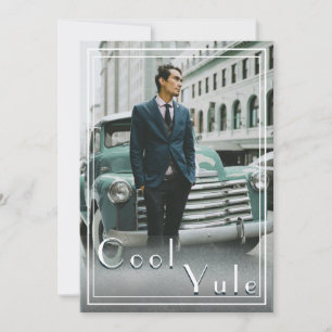 Modern Custom Cool Yule Christmas Photo Holiday Card