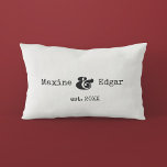Modern custom couple name with ampersand lumbar pillow<br><div class="desc">A collection of funny,  cute and fun pillows,  to offer as a housewarming gift,  or for your own interior. Fully customizable: you can change the colour of the text and background as you like.</div>