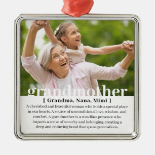 Modern Custom Definition of a Grandmother Metal Ornament