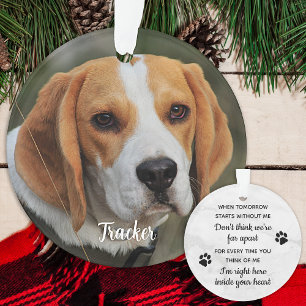 Modern Custom Dog Photo Remembrance Pet Memorial Ornament
